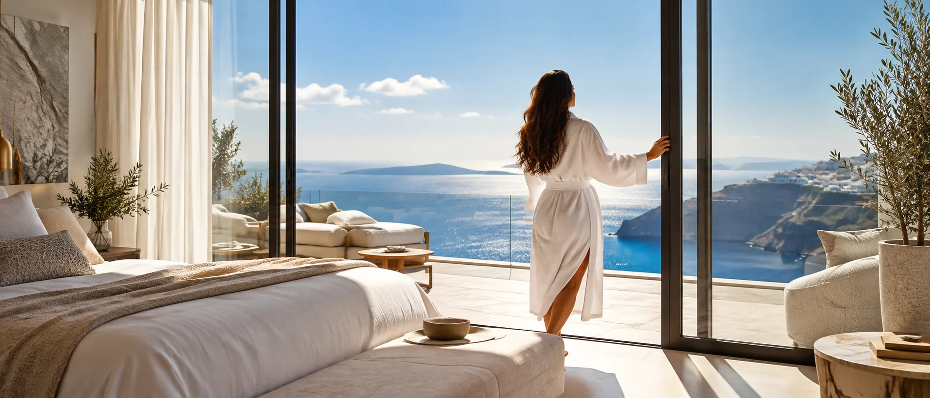 Brand inspiration: a sunlit room opening onto a blue coastal view